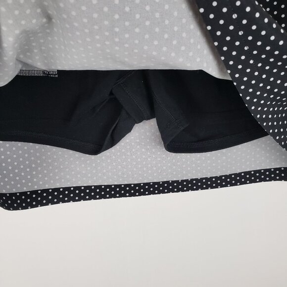 T by Talbots Skort Polka Dot Tuxedo Stripe Pull On Black White Size Medium - Picture 3 of 8